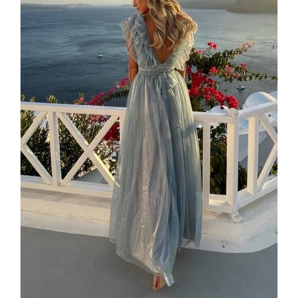 Alamour the Label Aurora Gown in Dusty Blue Size Medium - Picture 9 of 16